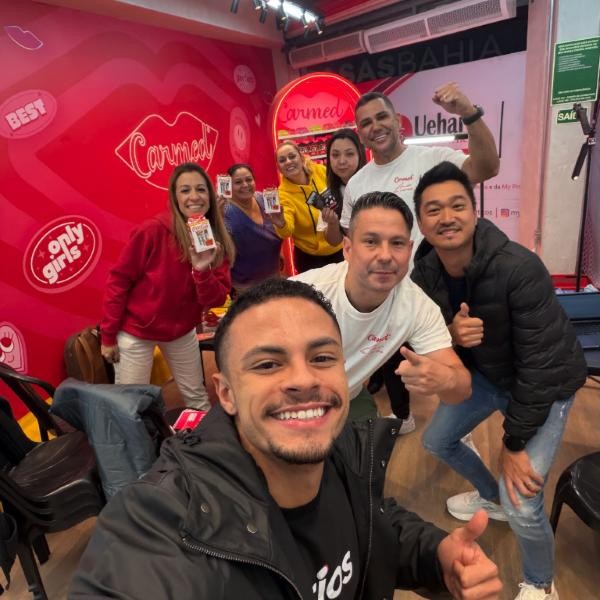The team on set at a live
