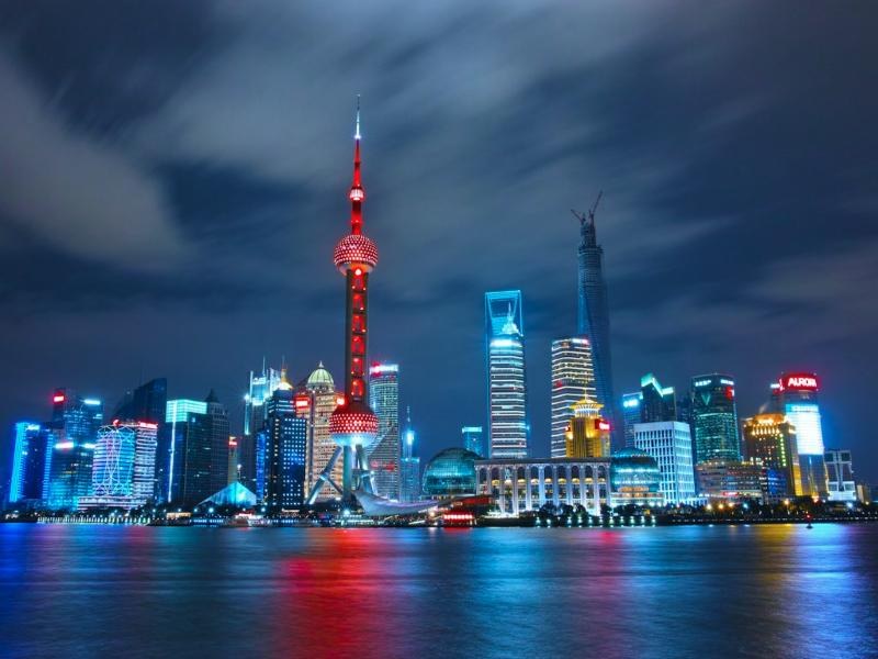 Shanghai skyline at night